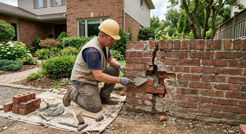 Brick Retaining Wall Repair in Cleveland, OH